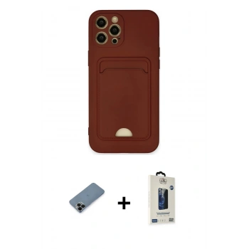 MARSİLYAN™- iPhone 12 Pro Max Kılıf Vadi Çizgi Prime - Siyah Bilvis Hayalet Cam Ekran Koruyucu + Shine Kamera Lens Koruma Cam - SH