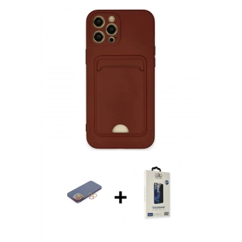 MARSİLYAN™- iPhone 12 Pro Max Kılıf Vadi Çizgi Prime - Siyah Bilvis Hayalet Cam Ekran Koruyucu + Renkli Kamera Lens Koruma Cam - TU