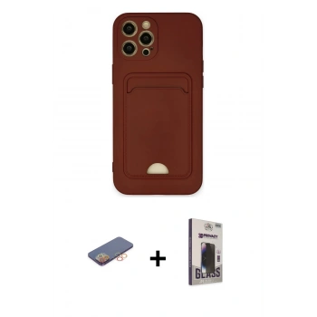 MARSİLYAN™- iPhone 12 Pro Max Kılıf Vadi Çizgi Prime - Siyah Bilvis Hayalet Cam Ekran Koruyucu + Renkli Kamera Lens Koruma Cam - TU