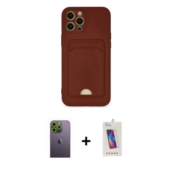 MARSİLYAN™- iPhone 12 Pro Max Kılıf Vadi Çizgi Prime - Siyah Joko 5D Cam + Neon Fosforlu Kamera Lens - YL