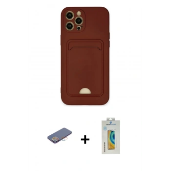 MARSİLYAN™- iPhone 12 Pro Max Kılıf Vadi Çizgi Prime - Siyah Polymer Nano Ekran Koruyucu + Renkli Kamera Lens Koruma Cam - PE