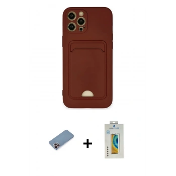 MARSİLYAN™- iPhone 12 Pro Max Kılıf Vadi Çizgi Prime - Siyah Polymer Nano Ekran Koruyucu + Shine Kamera Lens Koruma Cam - PE