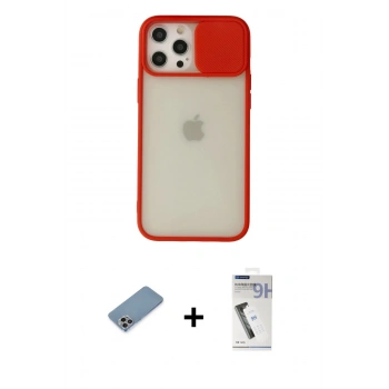 MARSİLYAN™- iPhone 12 Pro Max Kılıf Vadi Çizgi - Şeffaf Uv Polymer Nano Ekran Koruyucu + Shine Kamera Lens Koruma Cam - GI