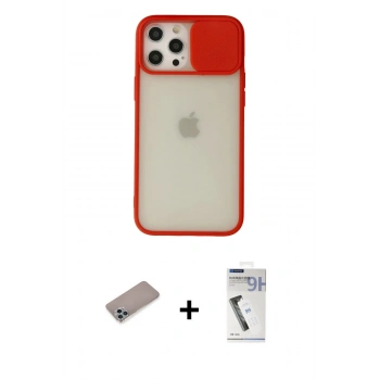 MARSİLYAN™- iPhone 12 Pro Max Kılıf Vadi Çizgi - Şeffaf Uv Polymer Nano Ekran Koruyucu + Shine Kamera Lens Koruma Cam - SABE