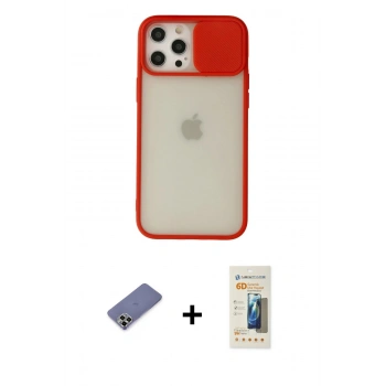 MARSİLYAN™- iPhone 12 Pro Max Kılıf Vadi Çizgi - Siyah 6D Mat Seramik Hayalet Nano Ekran Koruyucu + Metal Kamera Lens Koruma Cam - GD