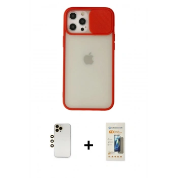 MARSİLYAN™- iPhone 12 Pro Max Kılıf Vadi Çizgi - Siyah 6D Mat Seramik Hayalet Nano Ekran Koruyucu + Shine Kamera Lens - GD