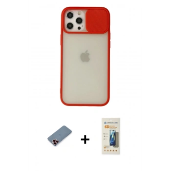 MARSİLYAN™- iPhone 12 Pro Max Kılıf Vadi Çizgi - Siyah 6D Mat Seramik Hayalet Nano Ekran Koruyucu + Metal Kamera Lens Koruma Cam - KI