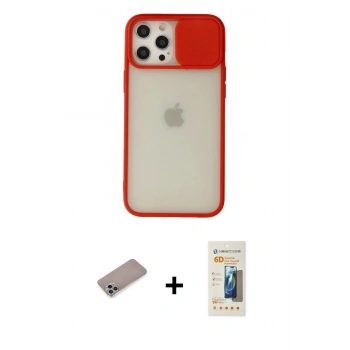 MARSİLYAN™- iPhone 12 Pro Max Kılıf Vadi Çizgi - Siyah 6D Mat Seramik Hayalet Nano Ekran Koruyucu + Shine Kamera Lens Koruma Cam - SABE