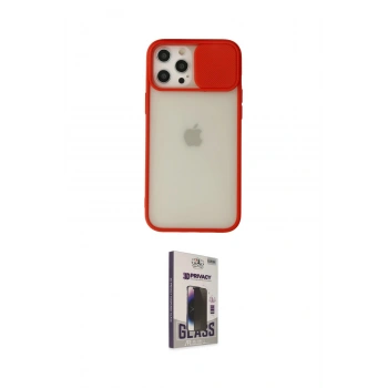 MARSİLYAN™- iPhone 12 Pro Max Kılıf Vadi Çizgi - Siyah Bilvis Hayalet Cam Ekran Koruyucu