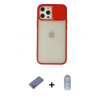 MARSİLYAN™- iPhone 12 Pro Max Kılıf Vadi Çizgi - Siyah Joko Magic 5D Cam + Metal Kamera Lens Koruma Cam - GD
