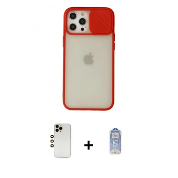 MARSİLYAN™- iPhone 12 Pro Max Kılıf Vadi Çizgi - Siyah Joko Magic 5D Cam + Shine Kamera Lens - GD