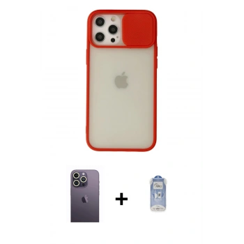 MARSİLYAN™- iPhone 12 Pro Max Kılıf Vadi Çizgi - Siyah Joko Magic 5D Cam + Neon Fosforlu Kamera Lens - BZ