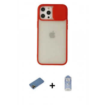 MARSİLYAN™- iPhone 12 Pro Max Kılıf Vadi Çizgi - Siyah Joko Magic 5D Cam + Shine Kamera Lens Koruma Cam - GD