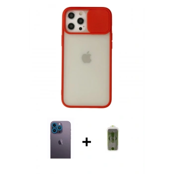 MARSİLYAN™- iPhone 12 Pro Max Kılıf Vadi Çizgi - Siyah Joko Magic 5D Hayalet Cam + Neon Fosforlu Kamera Lens - MI