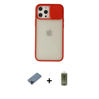 MARSİLYAN™- iPhone 12 Pro Max Kılıf Vadi Çizgi - Siyah Joko Magic 5D Hayalet Cam + Shine Kamera Lens Koruma Cam - SH