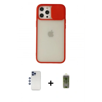 MARSİLYAN™- iPhone 12 Pro Max Kılıf Vadi Çizgi - Siyah Joko Magic 5D Hayalet Cam + Shine Kamera Lens - LT