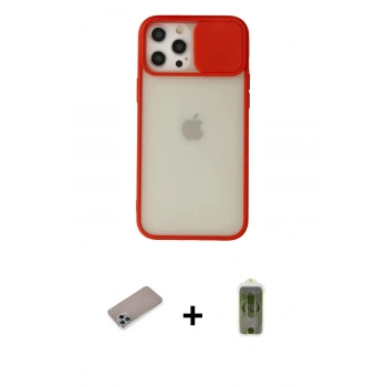 MARSİLYAN™- iPhone 12 Pro Max Kılıf Vadi Çizgi - Siyah Joko Magic 5D Hayalet Cam + Shine Kamera Lens Koruma Cam - SABE