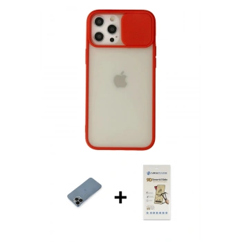 MARSİLYAN™- iPhone 12 Pro Max Kılıf Vadi Çizgi - Siyah Mat Seramik Nano Ekran Koruyucu + Shine Kamera Lens Koruma Cam - SH