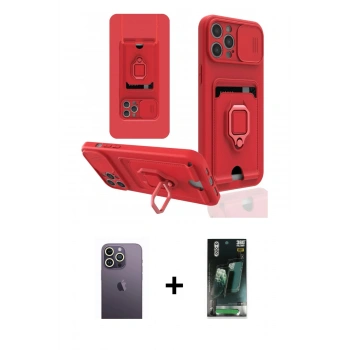 MARSİLYAN™- iPhone 12 Pro Max Kılıf Vadi Form Prime - Şeffaf 360 Full Body Arka Koruyucu + Neon Fosforlu Kamera Lens - BZ