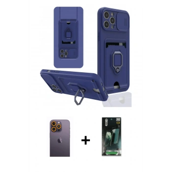 MARSİLYAN™- iPhone 12 Pro Max Kılıf Vadi Form Prime - Şeffaf 360 Full Body Arka Koruyucu + Neon Fosforlu Kamera Lens - SI