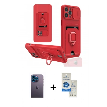 MARSİLYAN™- iPhone 12 Pro Max Kılıf Vadi Form Prime - Şeffaf Royal Nano Ekran Koruyucu + Neon Fosforlu Kamera Lens - MI