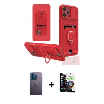 MARSİLYAN™- iPhone 12 Pro Max Kılıf Vadi Form Prime - Şeffaf Temperli Cam Ekran Koruyucu + Neon Fosforlu Kamera Lens - MI