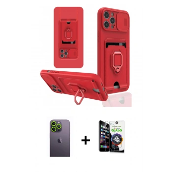 MARSİLYAN™- iPhone 12 Pro Max Kılıf Vadi Form Prime - Şeffaf Temperli Cam Ekran Koruyucu + Neon Fosforlu Kamera Lens - YL