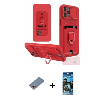 MARSİLYAN™- iPhone 12 Pro Max Kılıf Vadi Form Prime - Siyah 34D Izgaralı Cam + Metal Kamera Lens Koruma Cam - KI