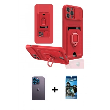 MARSİLYAN™- iPhone 12 Pro Max Kılıf Vadi Form Prime - Siyah 34D Izgaralı Cam + Neon Fosforlu Kamera Lens - MI