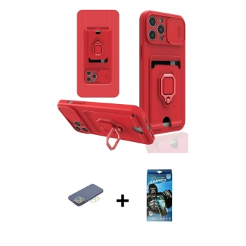 MARSİLYAN™- iPhone 12 Pro Max Kılıf Vadi Form Prime - Siyah 34D Izgaralı Cam + Renkli Kamera Lens Koruma Cam - YL