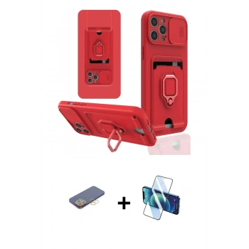 MARSİLYAN™- iPhone 12 Pro Max Kılıf Vadi Form Prime - Siyah 3D Antistatik Cam Ekran Koruyucu + Renkli Kamera Lens Koruma Cam - SI