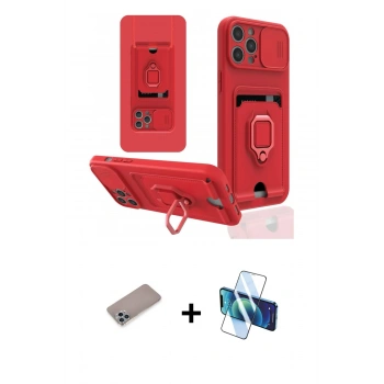 MARSİLYAN™- iPhone 12 Pro Max Kılıf Vadi Form Prime - Siyah 3D Antistatik Cam Ekran Koruyucu + Shine Kamera Lens Koruma Cam - SABE