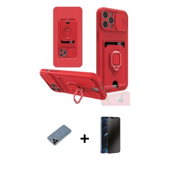 MARSİLYAN™- iPhone 12 Pro Max Kılıf Vadi Form Prime - Siyah 3D Antistatik Hayalet Cam Ekran Koruyucu + Shine Kamera Lens Koruma Cam - SH