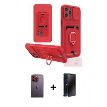 MARSİLYAN™- iPhone 12 Pro Max Kılıf Vadi Form Prime - Siyah 3D Antistatik Hayalet Cam Ekran Koruyucu + Neon Fosforlu Kamera Lens - TU