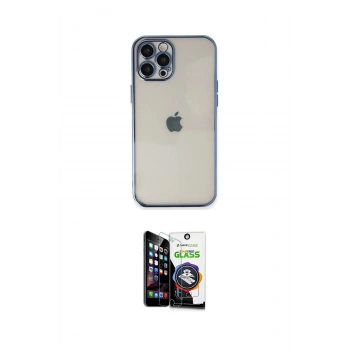 MARSİLYAN™- iPhone 12 Pro Max Kılıf Vadi Minimal - Şeffaf Temperli Cam Ekran Koruyucu