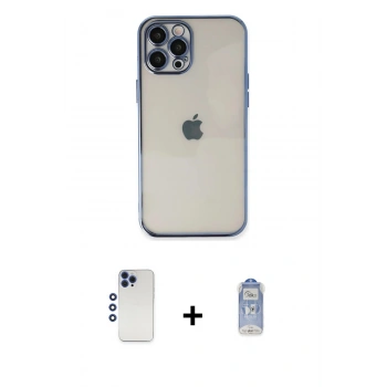 MARSİLYAN™- iPhone 12 Pro Max Kılıf Vadi Minimal - Siyah Joko Magic 5D Cam + Shine Kamera Lens - LT