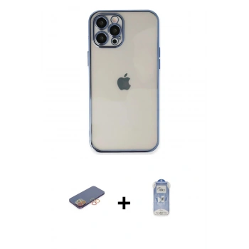 MARSİLYAN™- iPhone 12 Pro Max Kılıf Vadi Minimal - Siyah Joko Magic 5D Cam + Renkli Kamera Lens Koruma Cam - TU