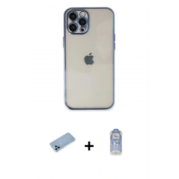 MARSİLYAN™- iPhone 12 Pro Max Kılıf Vadi Minimal - Siyah Joko Magic 5D Cam + Shine Kamera Lens Koruma Cam - MI
