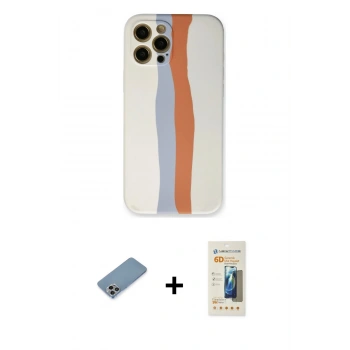 MARSİLYAN™- iPhone 12 Pro Max Kılıf Yadigar Çizgi - Siyah 6D Mat Seramik Hayalet Nano Ekran Koruyucu + Shine Kamera Lens Koruma Cam - GI