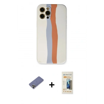 MARSİLYAN™- iPhone 12 Pro Max Kılıf Yadigar Çizgi - Siyah 6D Mat Seramik Hayalet Nano Ekran Koruyucu + Metal Kamera Lens Koruma Cam - GD