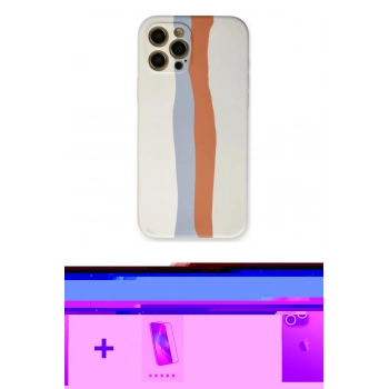 MARSİLYAN™- iPhone 12 Pro Max Kılıf Yadigar Çizgi - Siyah Joko 5D Cam + Neon Fosforlu Kamera Lens - YL