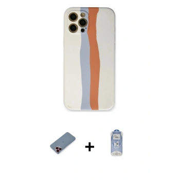 MARSİLYAN™- iPhone 12 Pro Max Kılıf Yadigar Çizgi - Siyah Joko Magic 5D Cam + Metal Kamera Lens Koruma Cam - KI