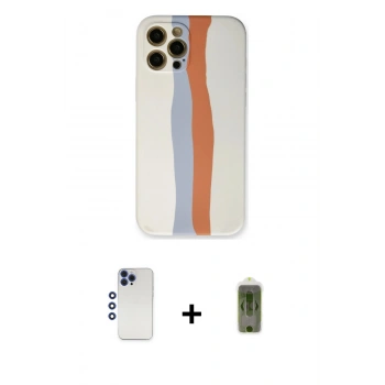 MARSİLYAN™- iPhone 12 Pro Max Kılıf Yadigar Çizgi - Siyah Joko Magic 5D Hayalet Cam + Shine Kamera Lens - LT