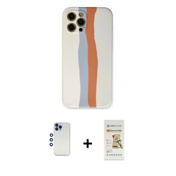 MARSİLYAN™- iPhone 12 Pro Max Kılıf Yadigar Çizgi - Siyah Mat Seramik Nano Ekran Koruyucu + Shine Kamera Lens - LT