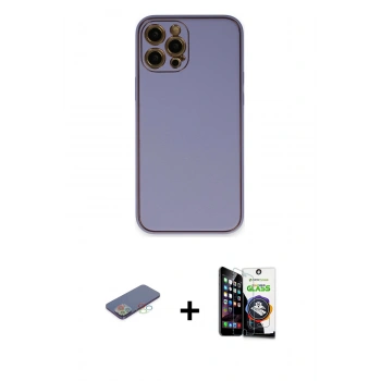 MARSİLYAN™- iPhone 12 Pro Max Kılıf Yadigar Klasik - Şeffaf Temperli Cam Ekran Koruyucu + Renkli Kamera Lens Koruma Cam - MI