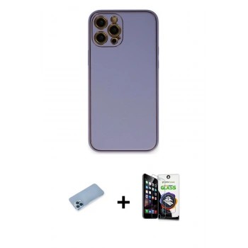 MARSİLYAN™- iPhone 12 Pro Max Kılıf Yadigar Klasik - Şeffaf Temperli Cam Ekran Koruyucu + Shine Kamera Lens Koruma Cam - MI