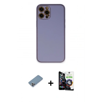 MARSİLYAN™- iPhone 12 Pro Max Kılıf Yadigar Klasik - Şeffaf Temperli Cam Ekran Koruyucu + Shine Kamera Lens Koruma Cam - GI