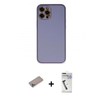 MARSİLYAN™- iPhone 12 Pro Max Kılıf Yadigar Klasik - Şeffaf Uv Polymer Nano Ekran Koruyucu + Shine Kamera Lens Koruma Cam - SABE