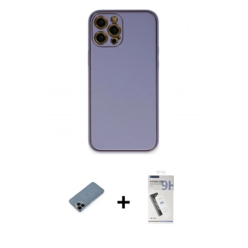 MARSİLYAN™- iPhone 12 Pro Max Kılıf Yadigar Klasik - Şeffaf Uv Polymer Nano Ekran Koruyucu + Shine Kamera Lens Koruma Cam - SH