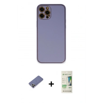 MARSİLYAN™- iPhone 12 Pro Max Kılıf Yadigar Klasik - Siyah 20D Premium Cam Ekran Koruyucu + Metal Kamera Lens Koruma Cam - GD